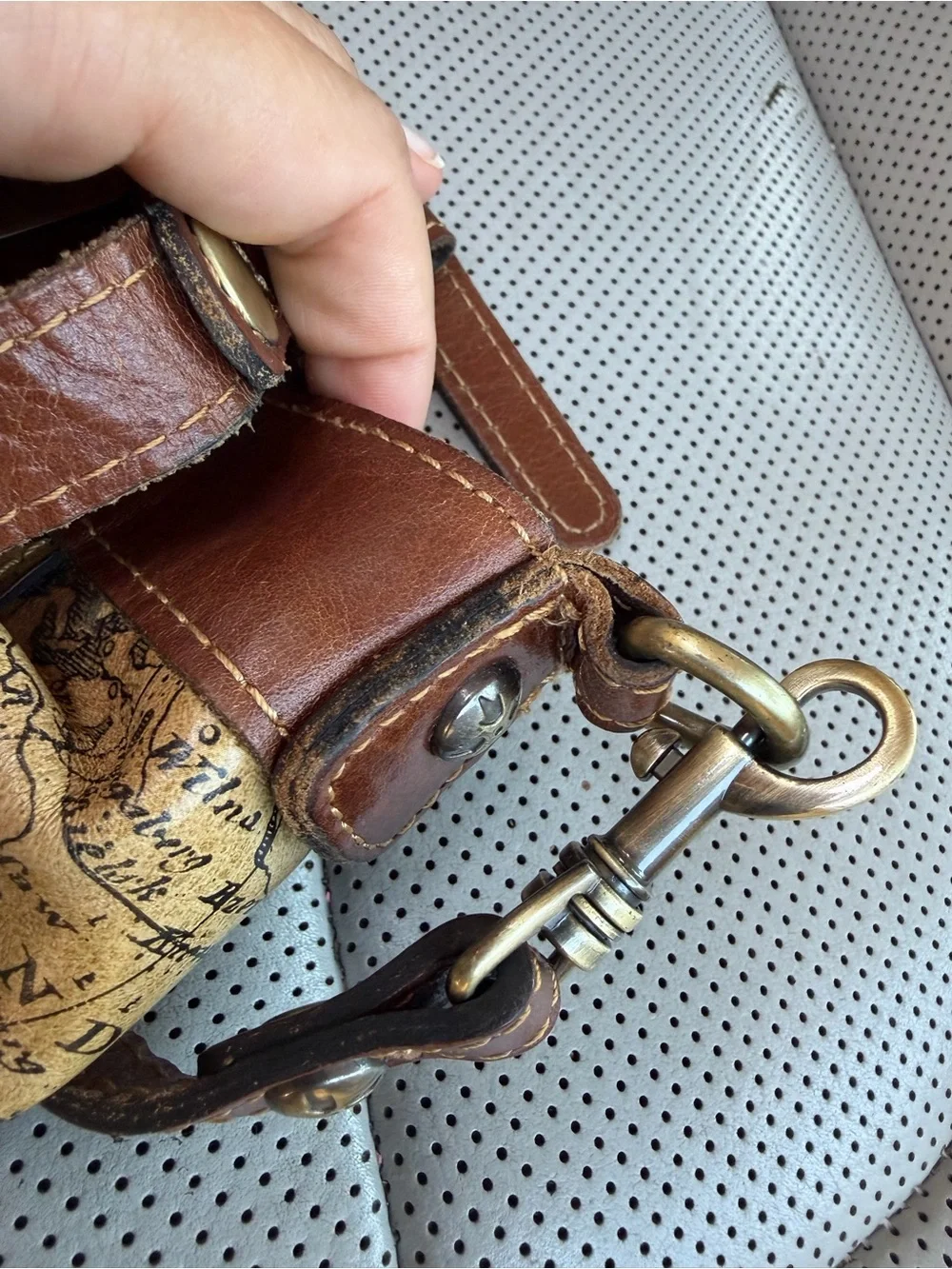Patricia Nash Vintage Inspired  Bag Wallet Set Leather European Map SatchelPurse